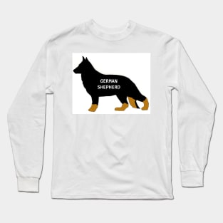 bi colored german shepherd name silhouette Long Sleeve T-Shirt